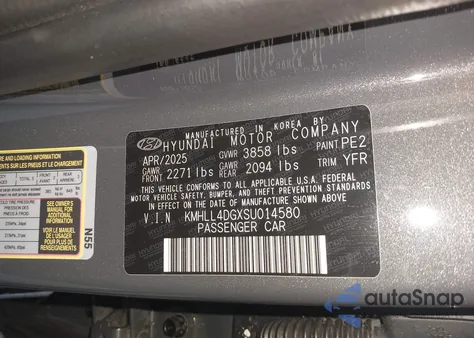 2025 Hyundai Elantra Se z USA, uszkodzony, nr VIN KMHLL4DGXSU014580